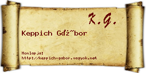 Keppich Gábor névjegykártya