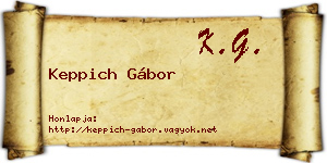Keppich Gábor névjegykártya